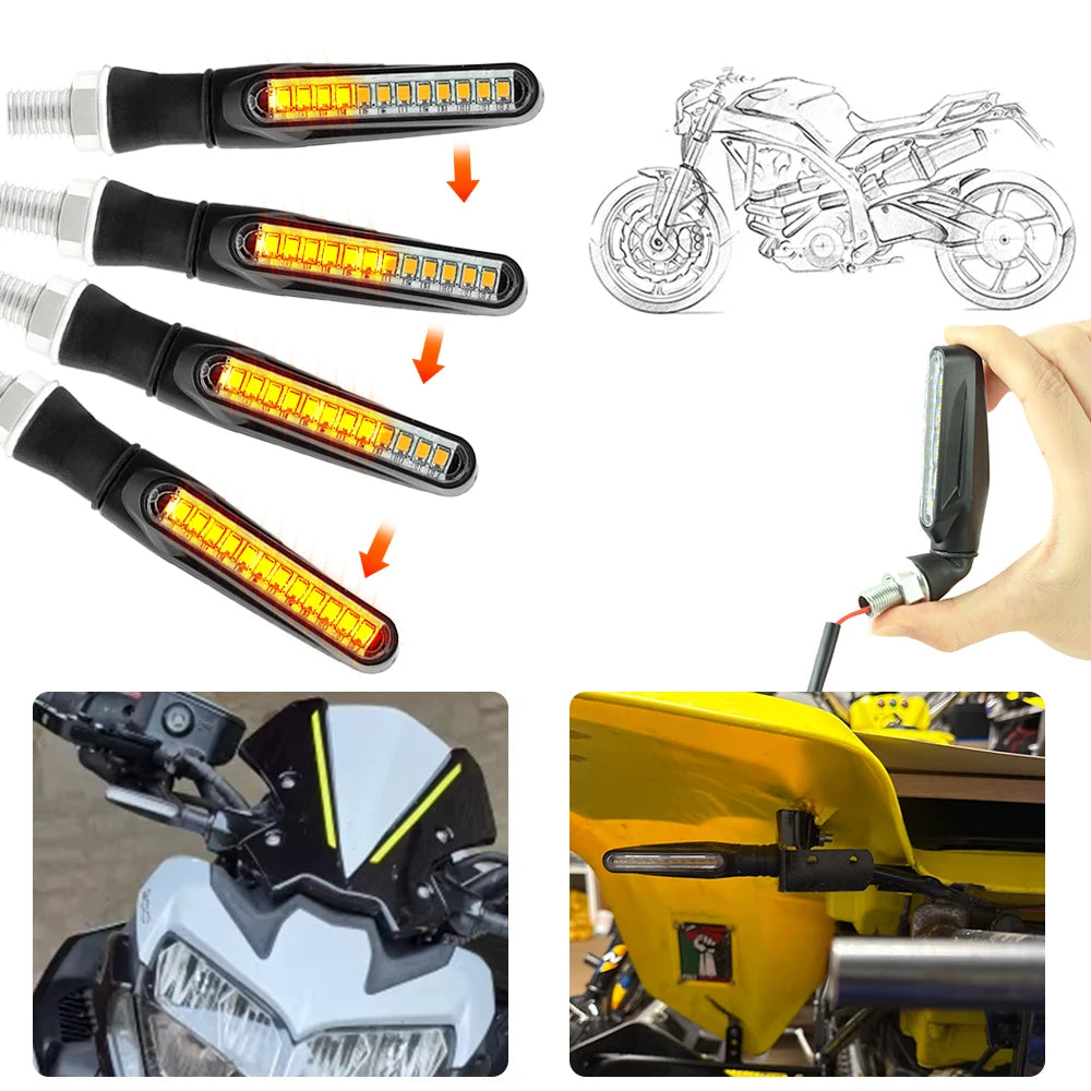 2/4PCS Motorcycle LED Turn Signal Lights